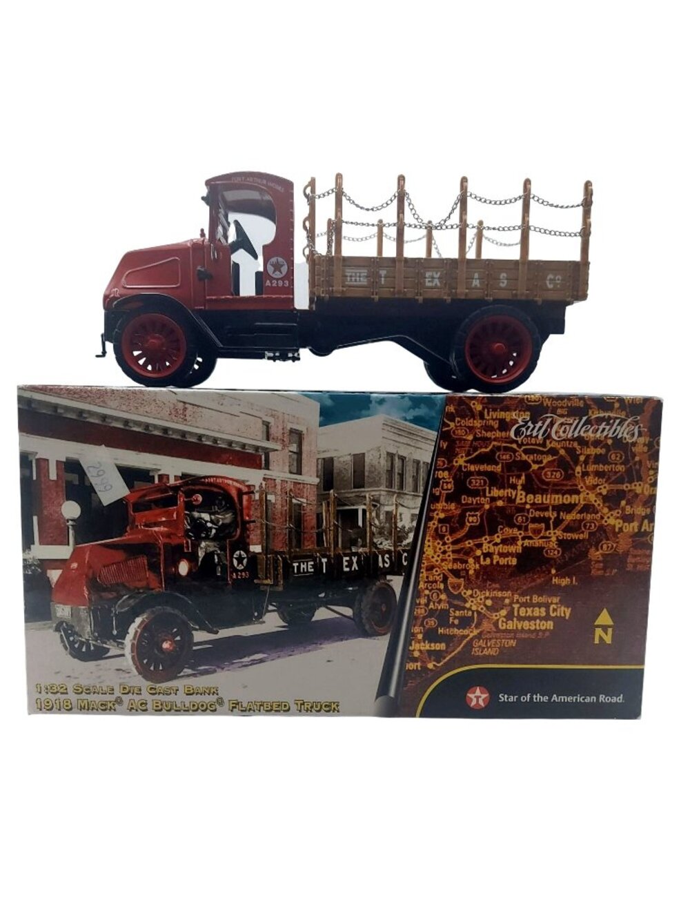 Texaco 1918 Mack AC Bulldog Flatbed Truck Die-Cast Metal 1:32 Coin Bank Ertl